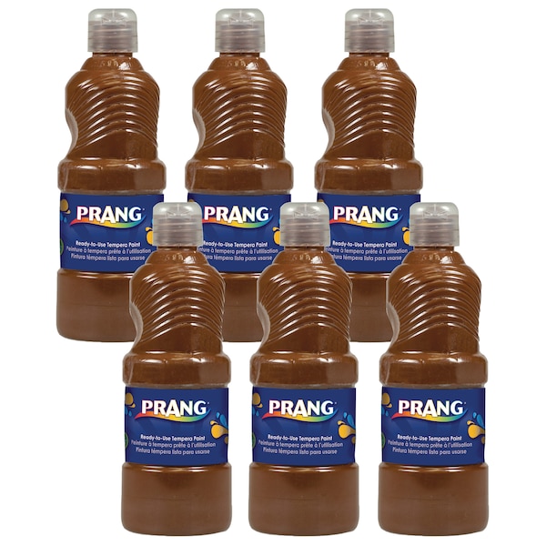 Ready-to-Use Tempera Paint, Brown, 16 oz, PK6